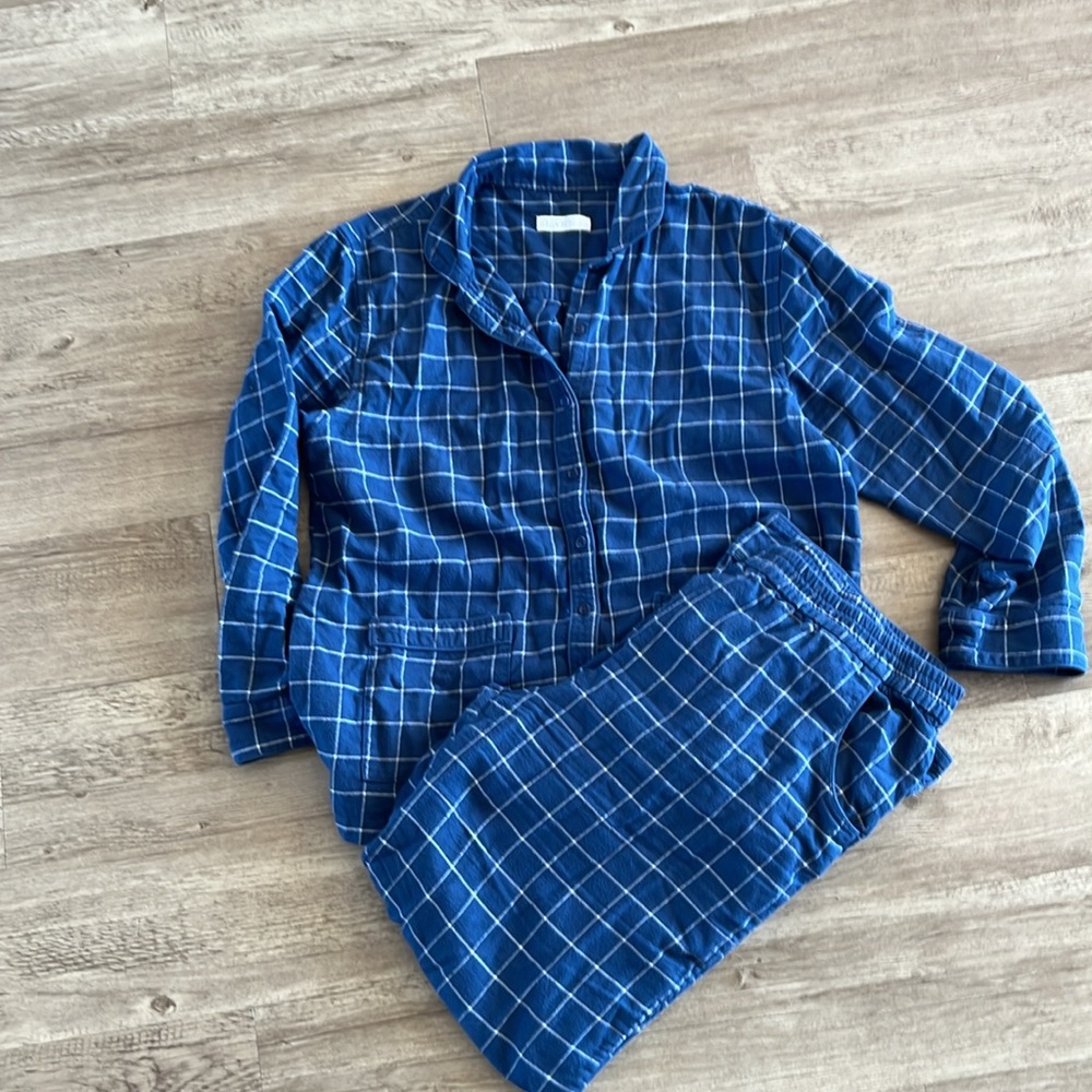 LAKE Women’s Poplin Flannel Pajama Set Size Large